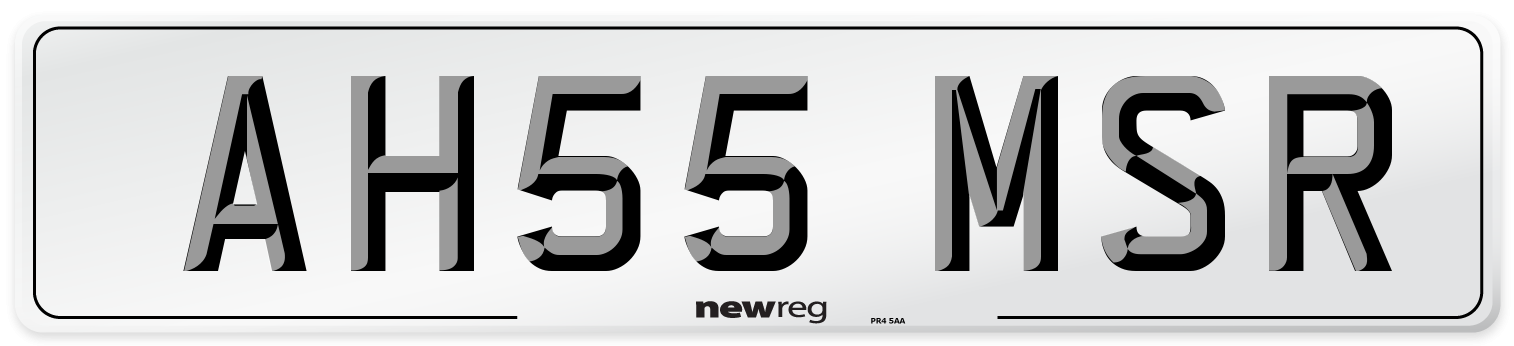 AH55 MSR Number Plate from New Reg